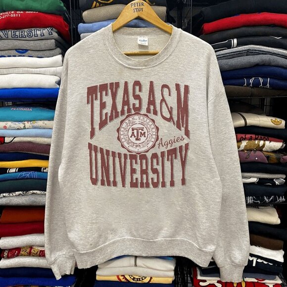Vintage Texas A&M University Sweatshirt, TAMU Aggie Game Day Football Shirt - Picture 1 of 2